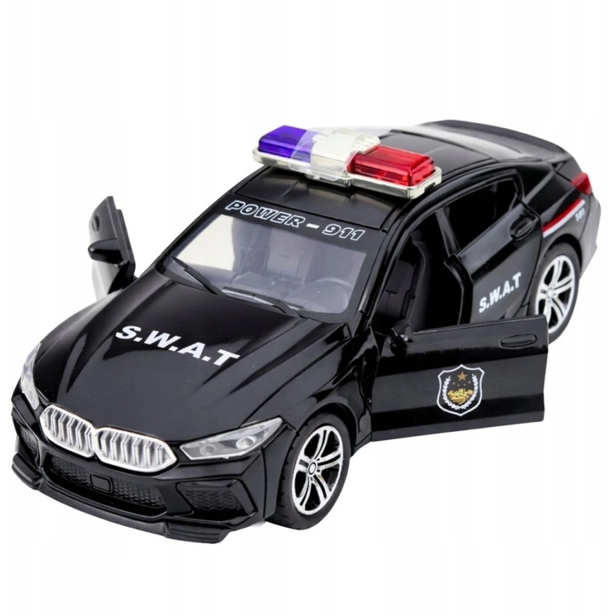 Lean Toys SWAT automobilis juodas – 3