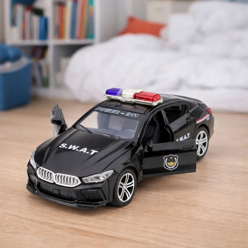 Lean Toys SWAT automobilis juodas – 5