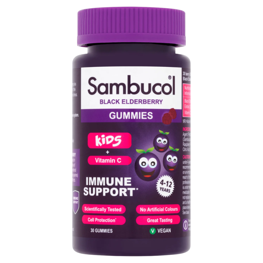 Sambucol, Kids, Juodas Elderberry & Vitamin C, Support The Immune System, Gummies, 30 pcs