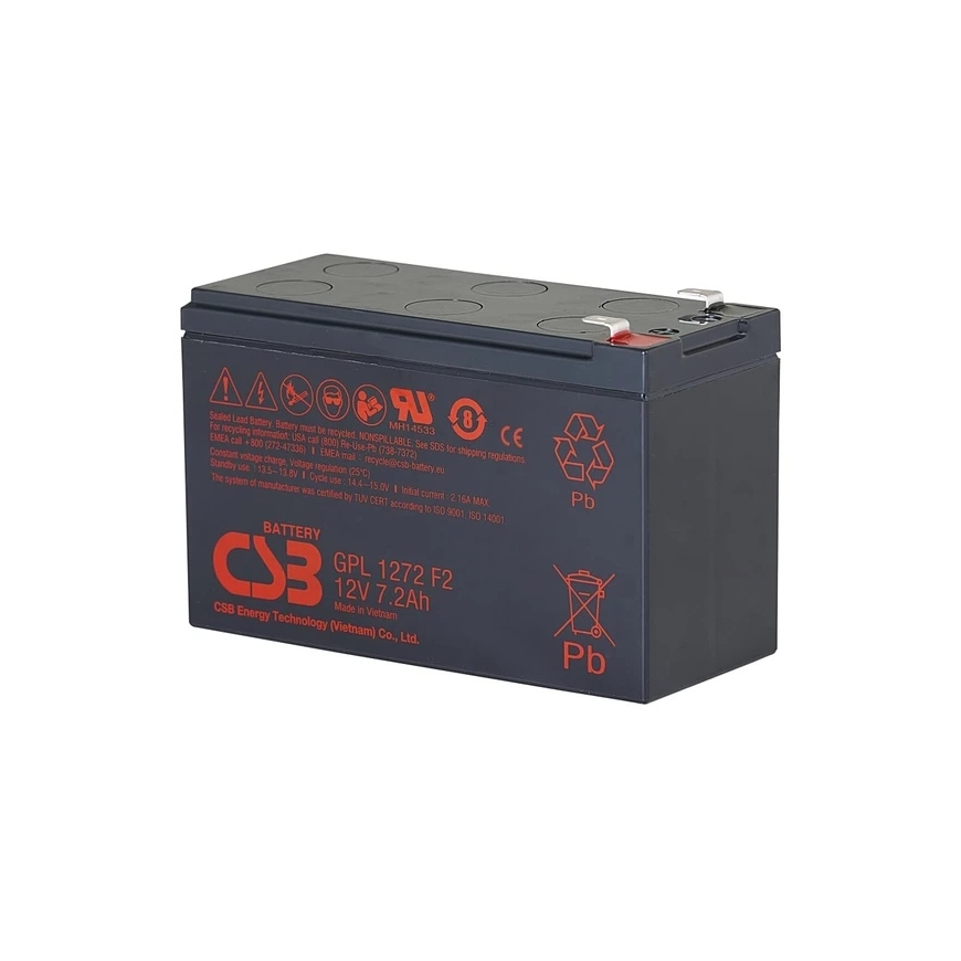 Csb Battery Csb Akkukäynnistin 12V 7.2Ah F2 (6.3mm) Pb AGM VRLA CSB – 2