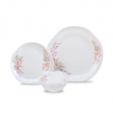 Glass plates, set of 18 (dinner, dessert, soup), opal, white, KH Glass plates, set of 18 (dinner, dessert, soup), opal, white, KH