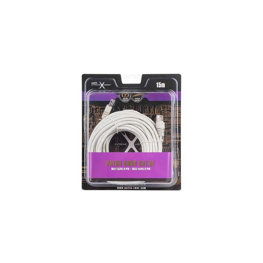 Natec Patchcord Cat.5e 15 m harmaa – 2