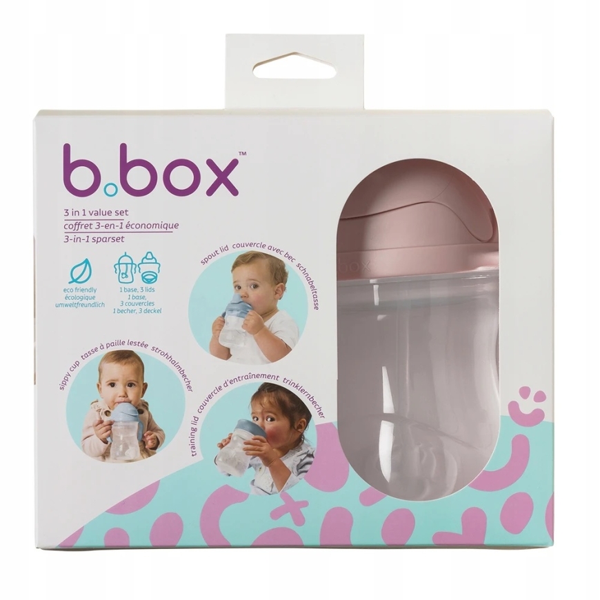 B.BOX 3in1 ilulehterite komplekt: joogikarb, veepudel, treeningukarp 240 ml roosa roosa – 3