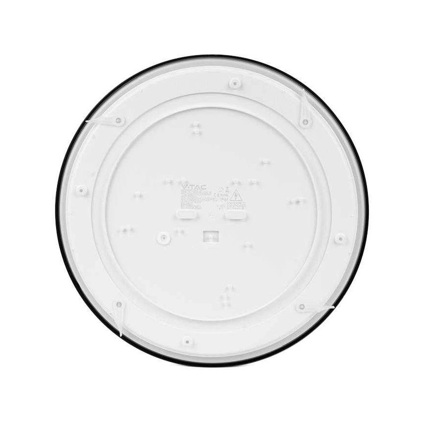 Sieninis šviestuvas V-tac 18W LED virsmas šviestājs, melna korpuss, 3000K, IP44 – 3