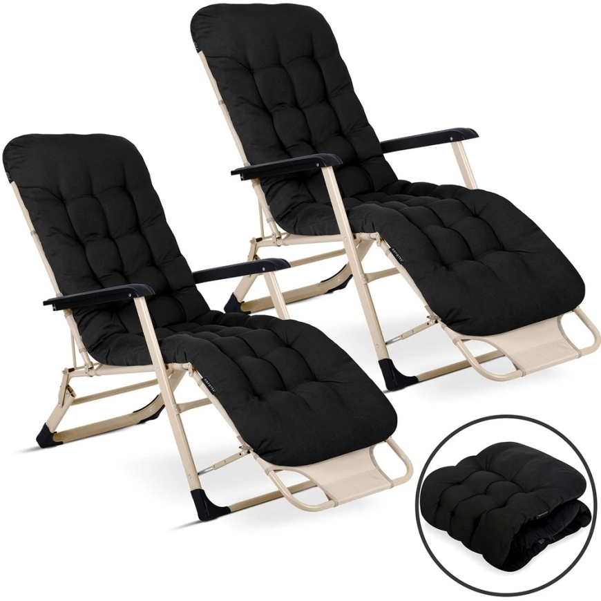 Kokkusaadav aiapink "Sofotel ChillWell" patjaga, 2 tk, must – 3