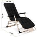 Folding Garden Lounger with Cushion "Sofotel ChillWell", 2 pcs, black Folding Garden Lounger with Cushion "Sofotel ChillWell", 2 pcs, black