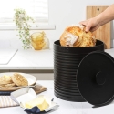 Russell Hobbs RH03269EU7 Ribbed Bread Bin, Black Russell Hobbs RH03269EU7 Ribbed Bread Bin, Black