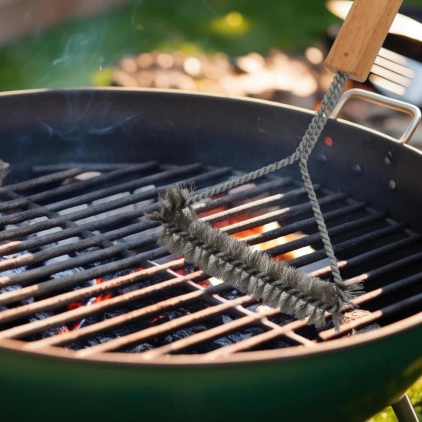 Bbq Line šepečių šepečiai grotelių 30x14 cm su medine rankena – 4