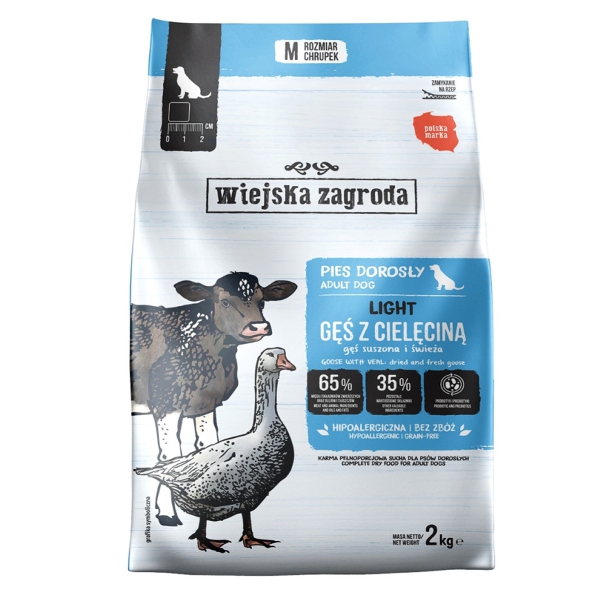 wiejska zagroda WIEJSKA ZAGRODA Light Goose with veal - dry dog food - 2kg