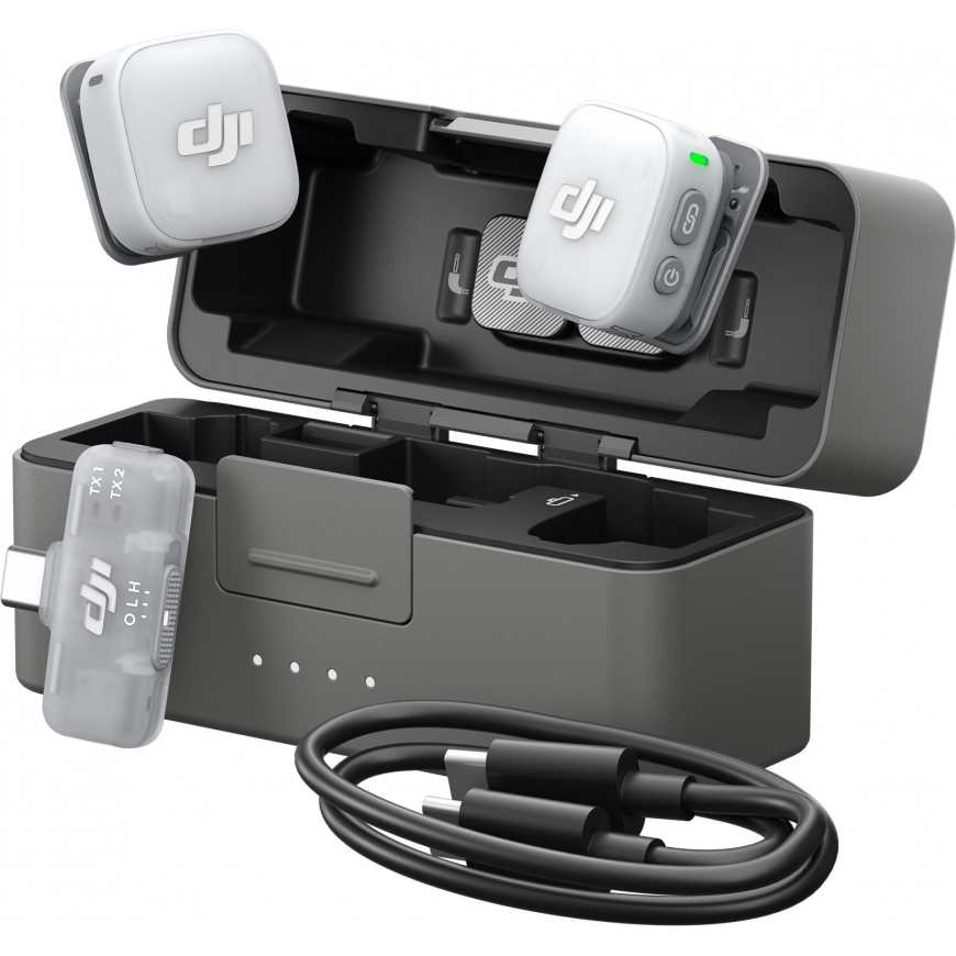 DJI Mic Mini 2, duos siųstuvai + mobilusis imtuvas ir įkrovimo dėklas – 3