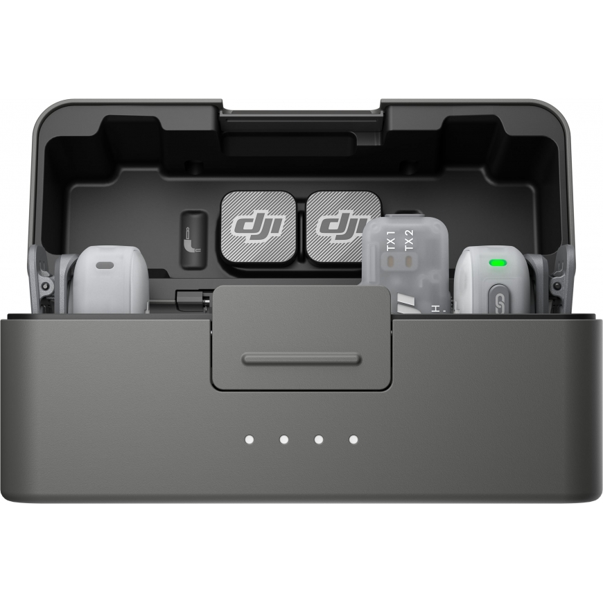 DJI Mic Mini 2, divi raidītāji + mobilais uztvērējs un uzlādēšanas korpuss – 5