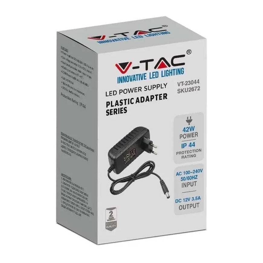 V-tac 42W LED-virtalähde, 12V, 3,5A, IP44 – 2