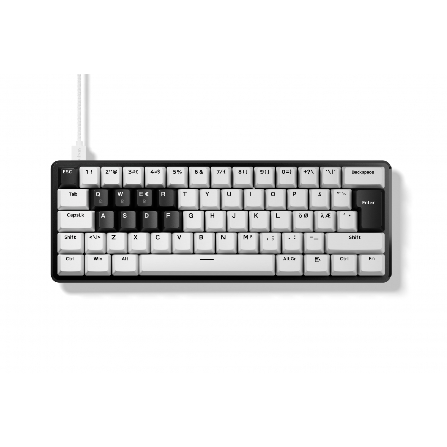 Pulsar PCMK 3 HE 60 ISO Nordic gaming keyboard, white