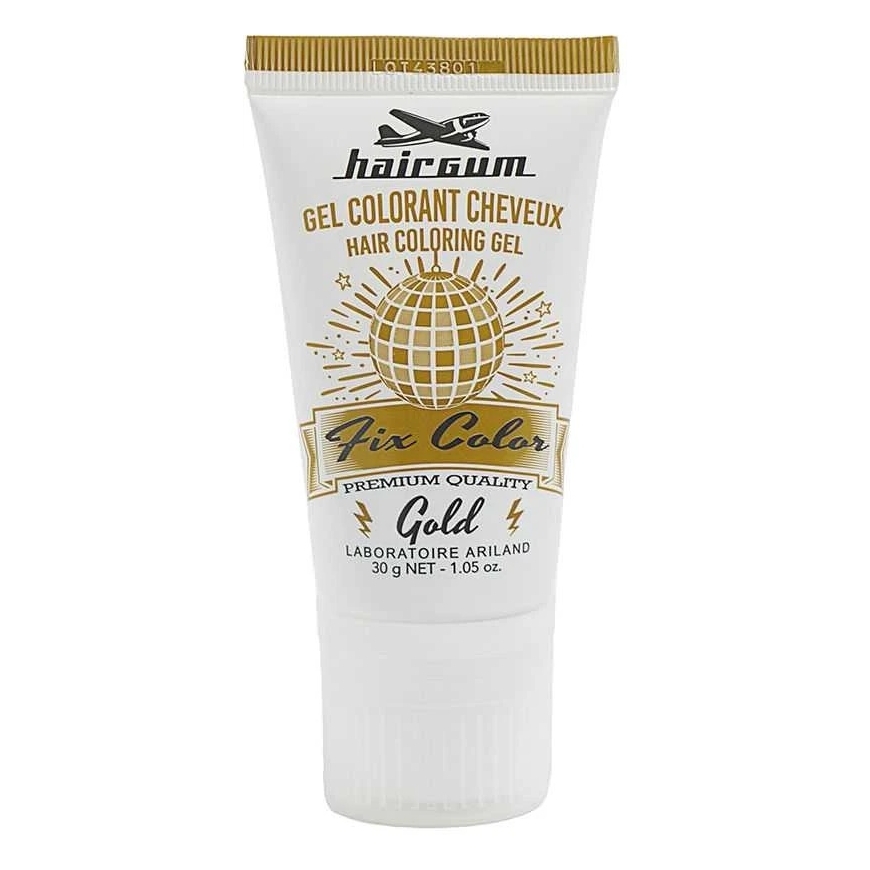 «Hairgum Fix» цветной гель-краска, золотой, 30 мл