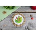 Beldizart Cross-Stitch on Wooden Base "Miniature. Summer Berries. Strawberries" 10x10 cm SO-133