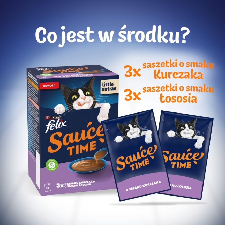PURINA Felix Sauce Time - märgtoit kassidele - 6x40g – 2