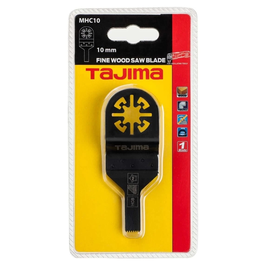 Tajima blade for multifunction tool, suitable for wood, plastic, and soft metal, fine, 10mm