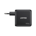 УНИТЕК GAN ЗАРЯДНОЕ УСТРОЙСТВО С ДИСПЛЕЕМ, 140 Вт, 3xUSB-C УНИТЕК GAN ЗАРЯДНОЕ УСТРОЙСТВО С ДИСПЛЕЕМ, 140 Вт, 3xUSB-C