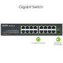 Zyxel GS1100-16 Unmanaged Gigabit Ethernet (10/100/1000) Black Zyxel GS1100-16 Unmanaged Gigabit Ethernet (10/100/1000) Black