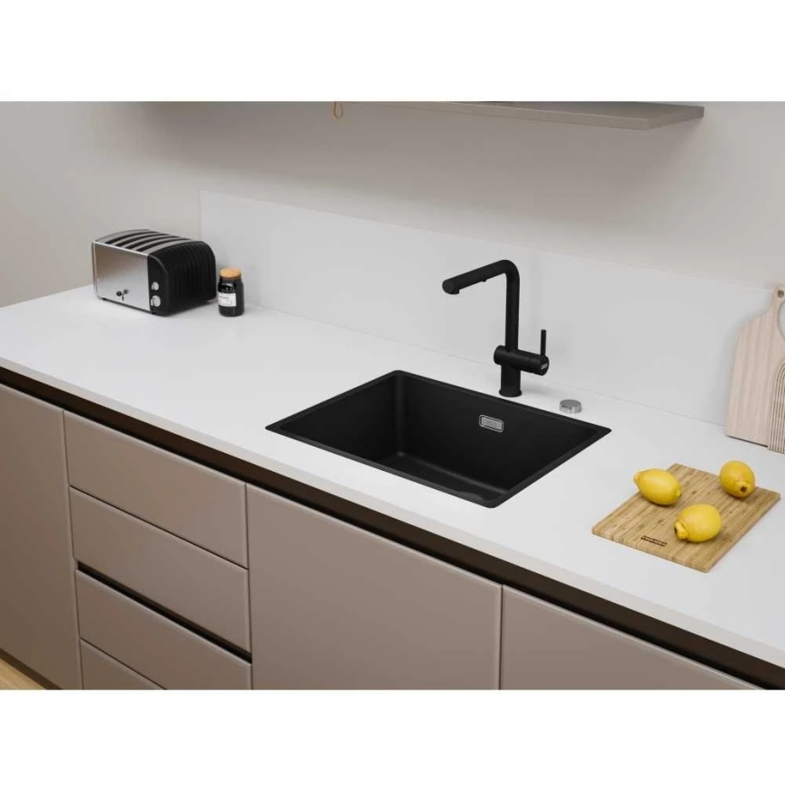 Franke MRG 210-52 Sink, matte black, eccentric valve, black matte cover – 5