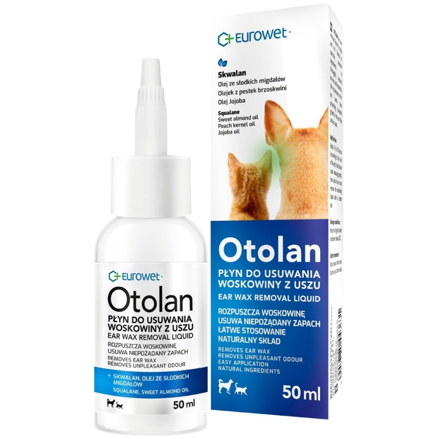 EUROWET Otolan - kõrva vaha eemaldamise vedelik koertele ja kassidele - 50 ml