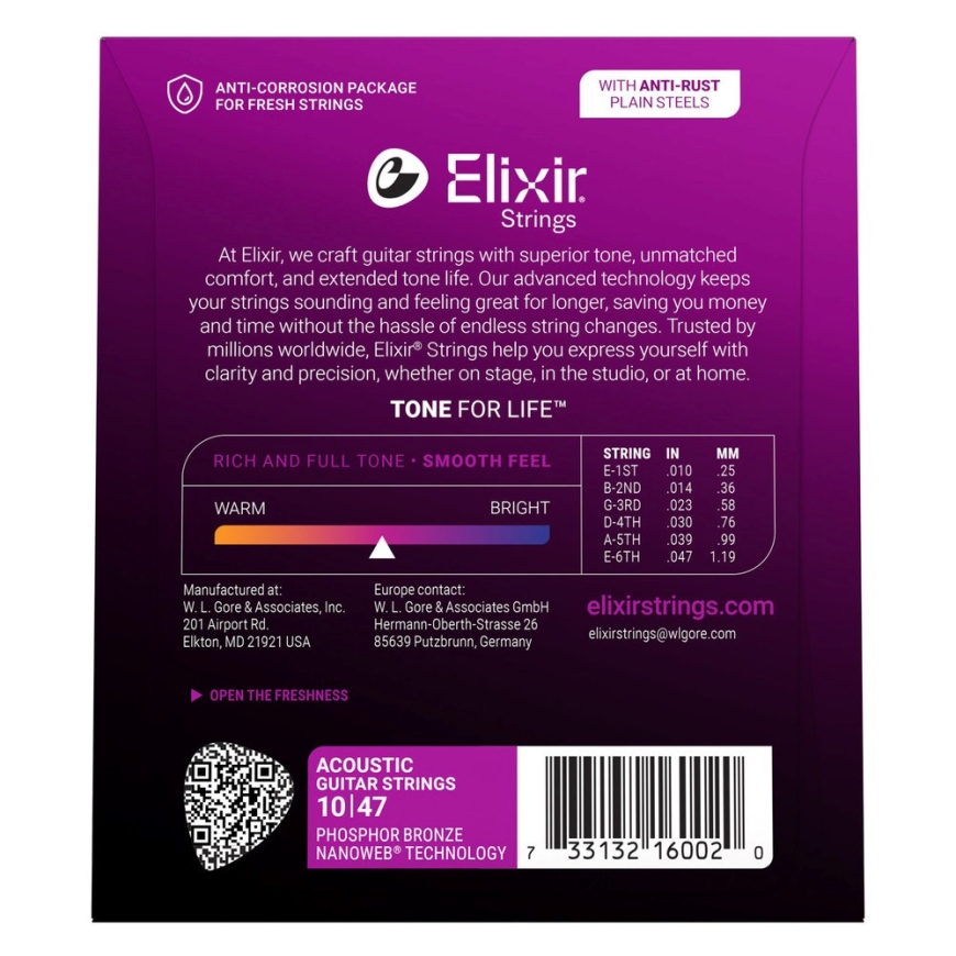Elixir 16002 Fosfor Bronze Extra Light NW - akustilise kitarri keeled (10–47) – 2