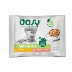 OASY kaste kastmes mitmikpakis steriliseeritud valik - märg kassitoit - 4x85g
