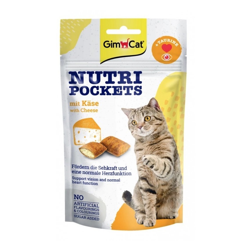 GIMCAT Nutri pockets sūris - kačių skanėstai - 60g