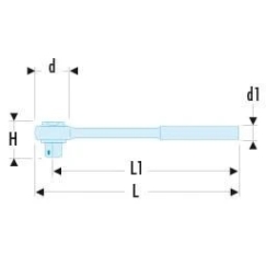 dust-resistant ratchet, 1/2", 262 mm, 72 teeth, FACOM [SL.161PB]