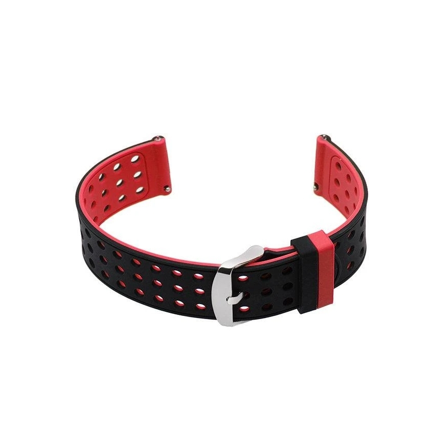 Pacific Rubber Watch Strap U12 - Black/Red - 20mm