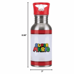Paladone Super Mario metallinen juomapullo pillillä