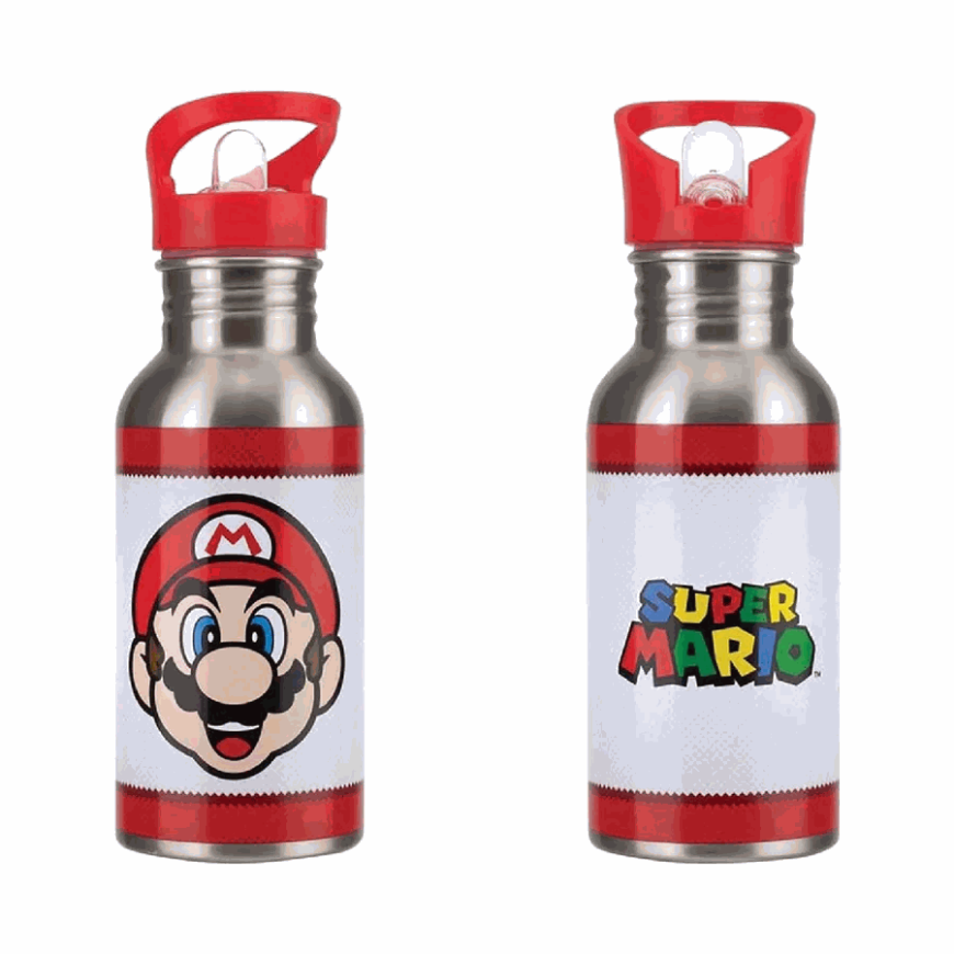 Paladone Super Mario metāla ūdens pudele ar salmiņu – 2