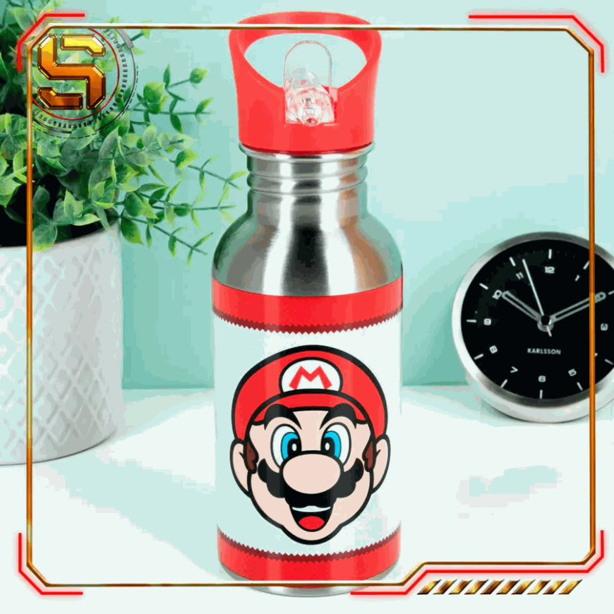 Paladone Super Mario Metal Water Bottle with Straw – 3