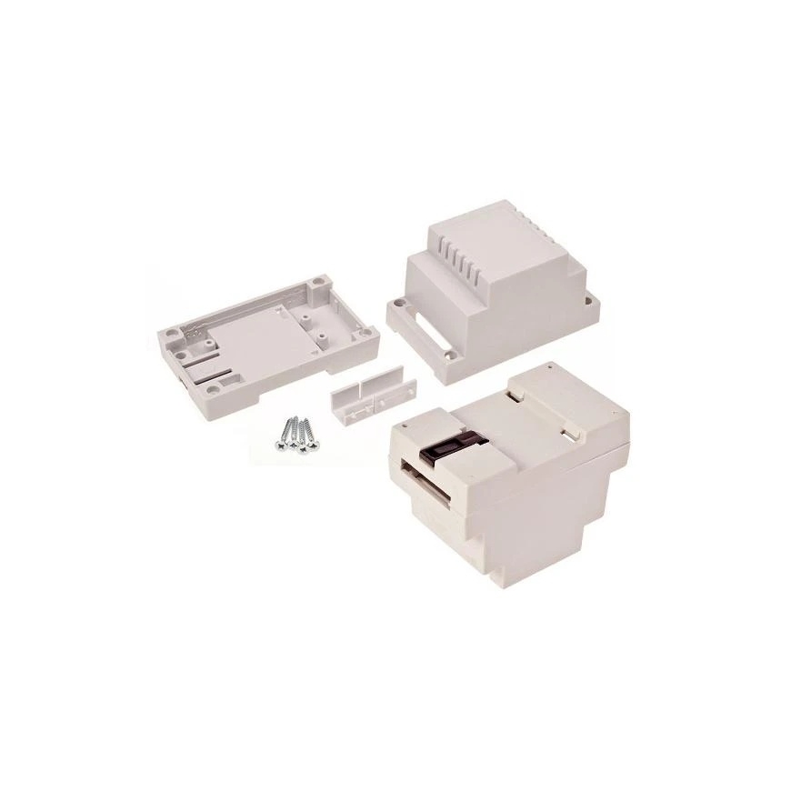 Kradex Z102 ABS V0 Vaaleanharmaa Muovirasia DIN-kiskolle Asennettav 89x65x53mm