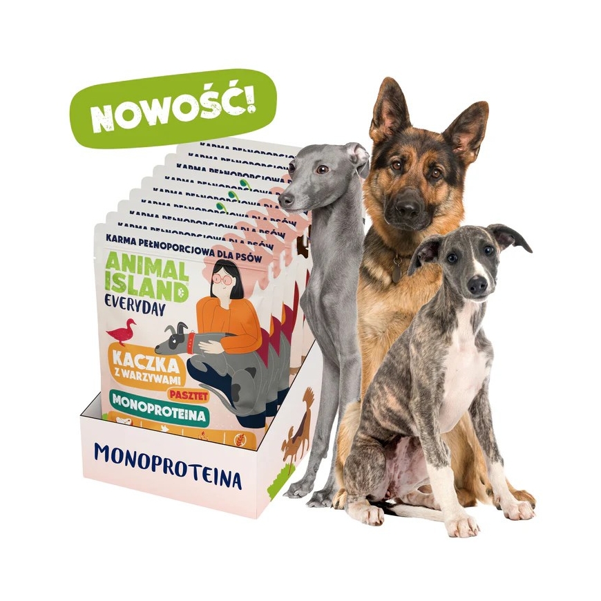 ANIMAL ISLAND Kasdienis Monoproteininis Veršienos, Anties, Kalkuno - šlapias šunų maistas - 9x300g – 5