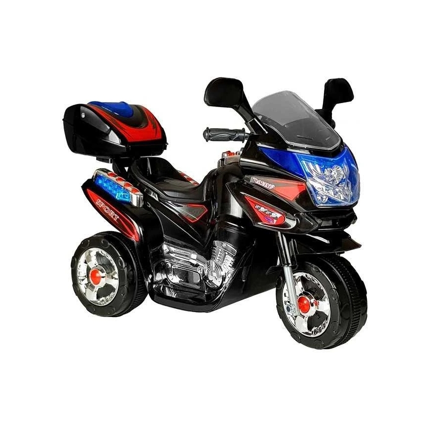 Lean Cars HC8051 Battery-Powered Motor for Kids, Black Racing LED Lights, Sounds