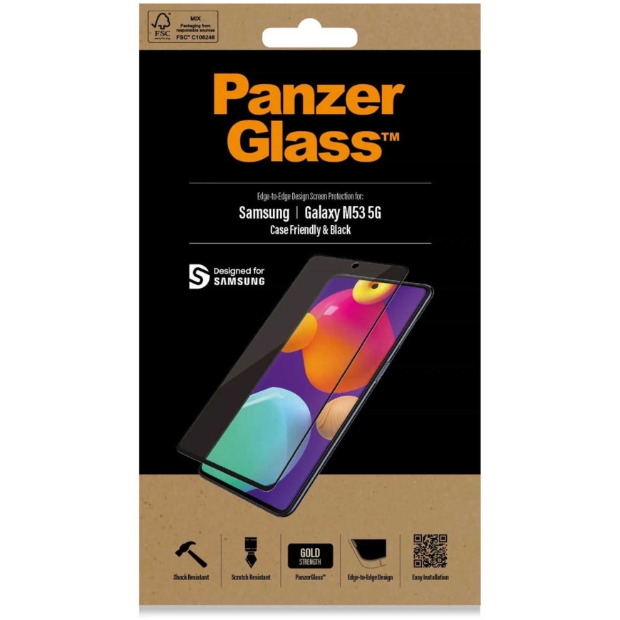 PanzerGlass "Ultra-Leveä Näytön Suojus Samsung Galaxy M53" Musta