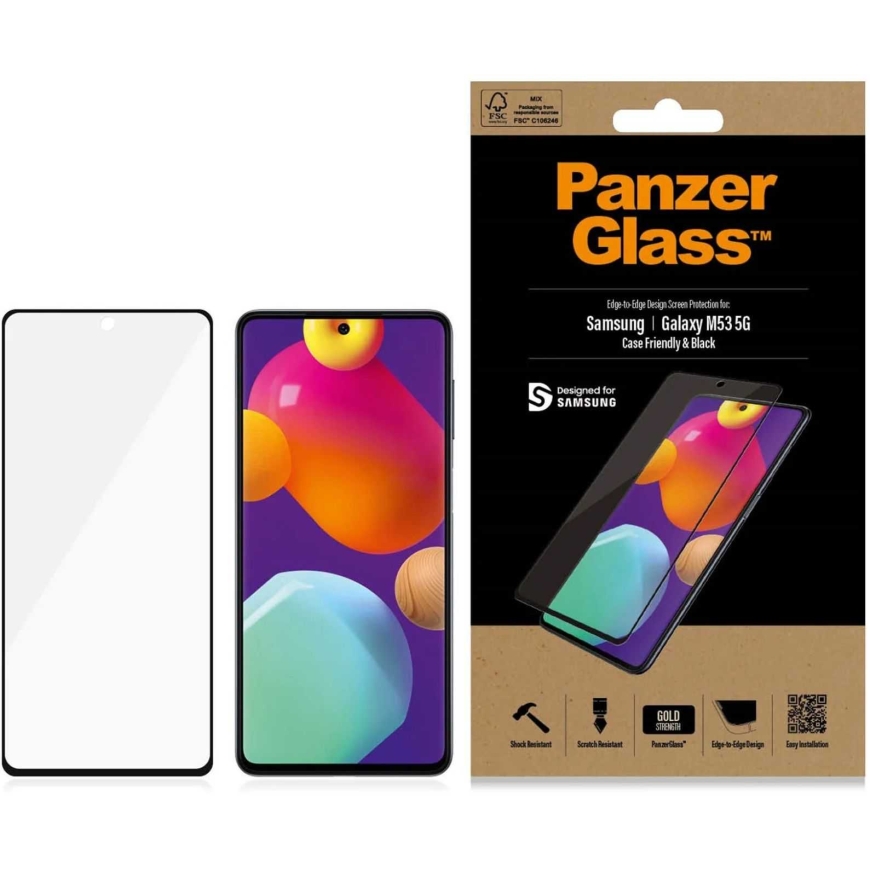 PanzerGlass "Ultra-Wide Fit Screen Protector Samsung Galaxy M53" Black – 2
