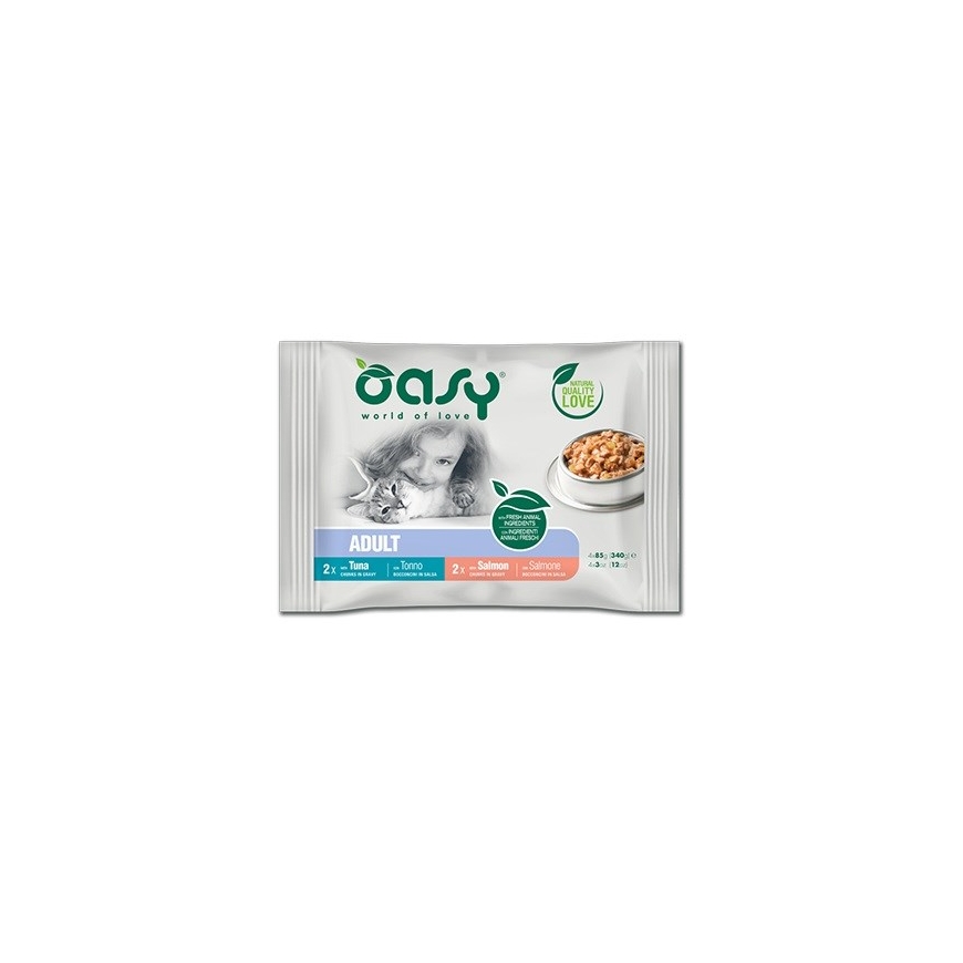 OASY Chunks in gravy Multipack Fish selection - wet cat food - 4x85g