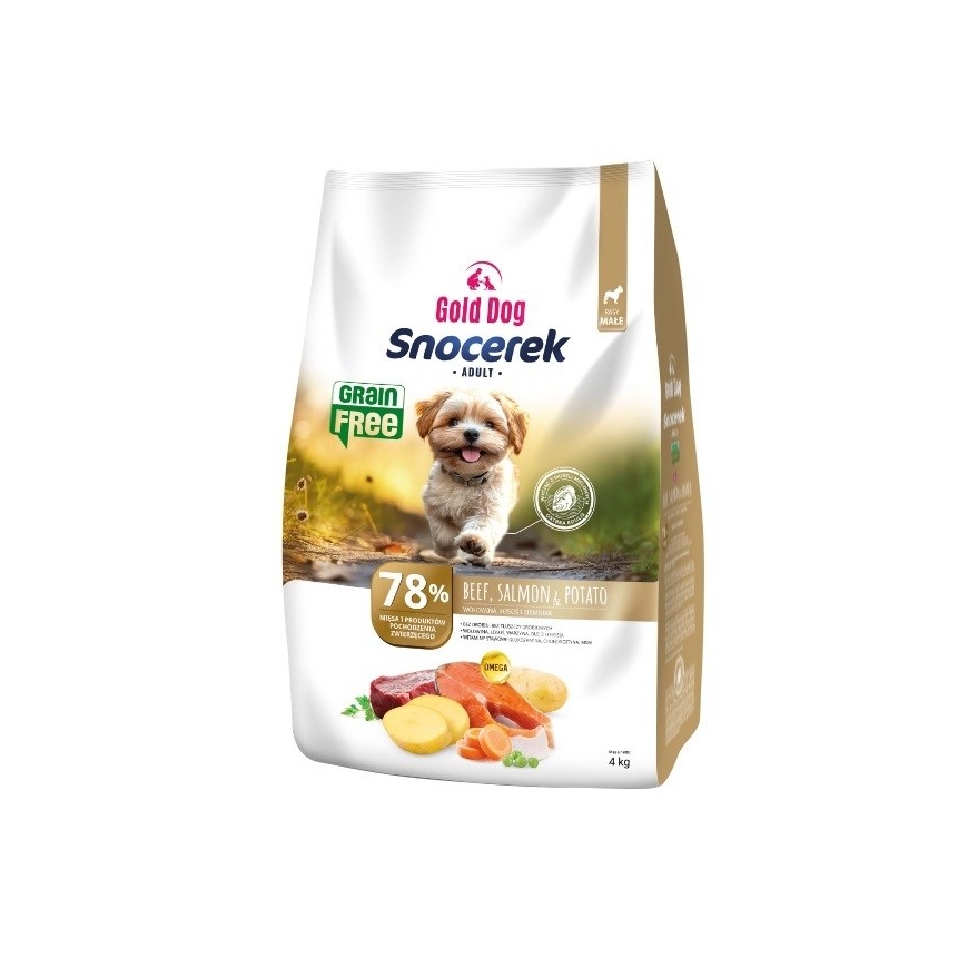 GOLD DOG Snocerek Grain Free Small Breeds Beef and Salmon, Potato - Dry Dog Food - 4kg
