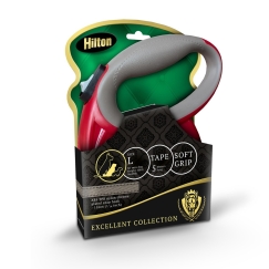 HILTON Smart dog L (30kg) - retractable leash - burgundy-grey - 5 m