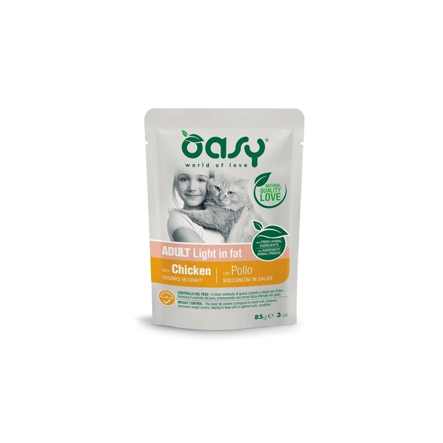 OASY Chunks gravyssä vähärasvainen kana - märkä kissanruoka - 85 g