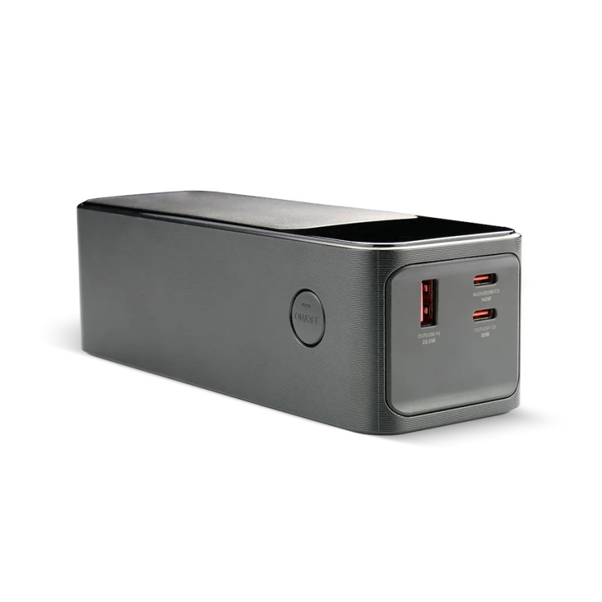 Повербанк 27 000мАч, 1x USB, 2x USB-C, 162,5Вт, QC4+, фонарик, LCD экран, черный – 2