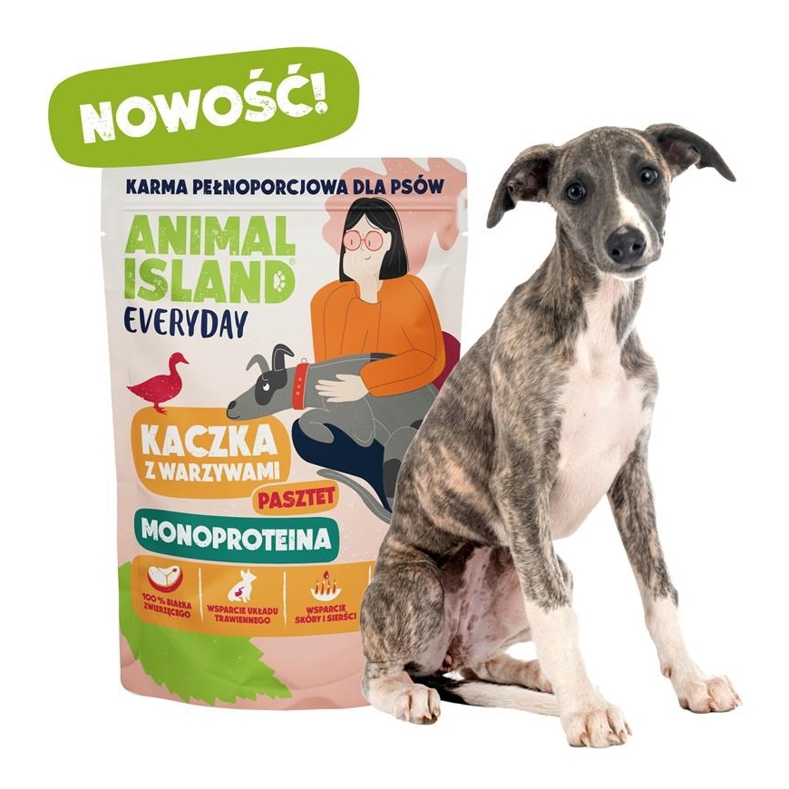 ANIMAL ISLAND Kasdieniai Monoproteininiai Antienos Šunų ėdalas - šlapias - 300g