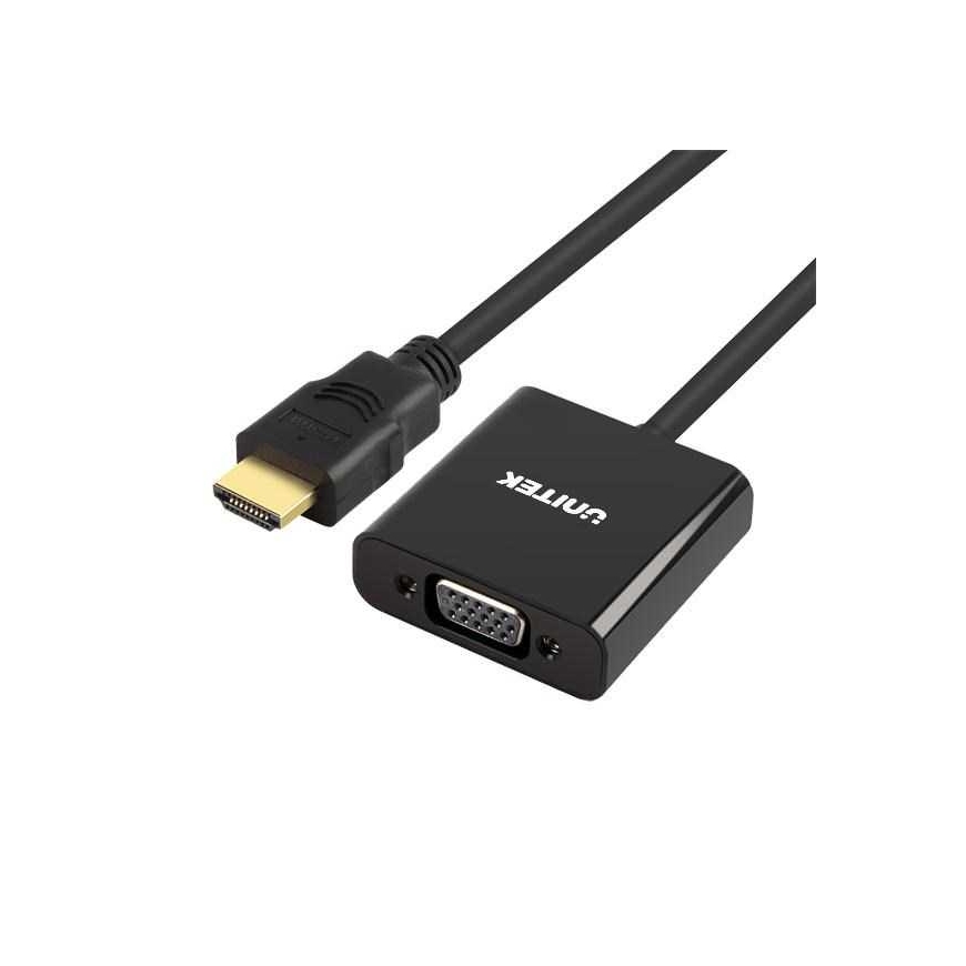 UNITEK Adapter HDMI - VGA + Jack 3.5mm Black – 2