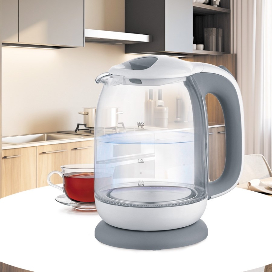 Maestro MR-056-Grey stikla elektriskā tējkanna 1.7 L – 2