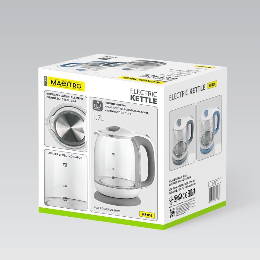 Maestro MR-056-Hall klaasist elektriline veekeetja 1.7 L – 4