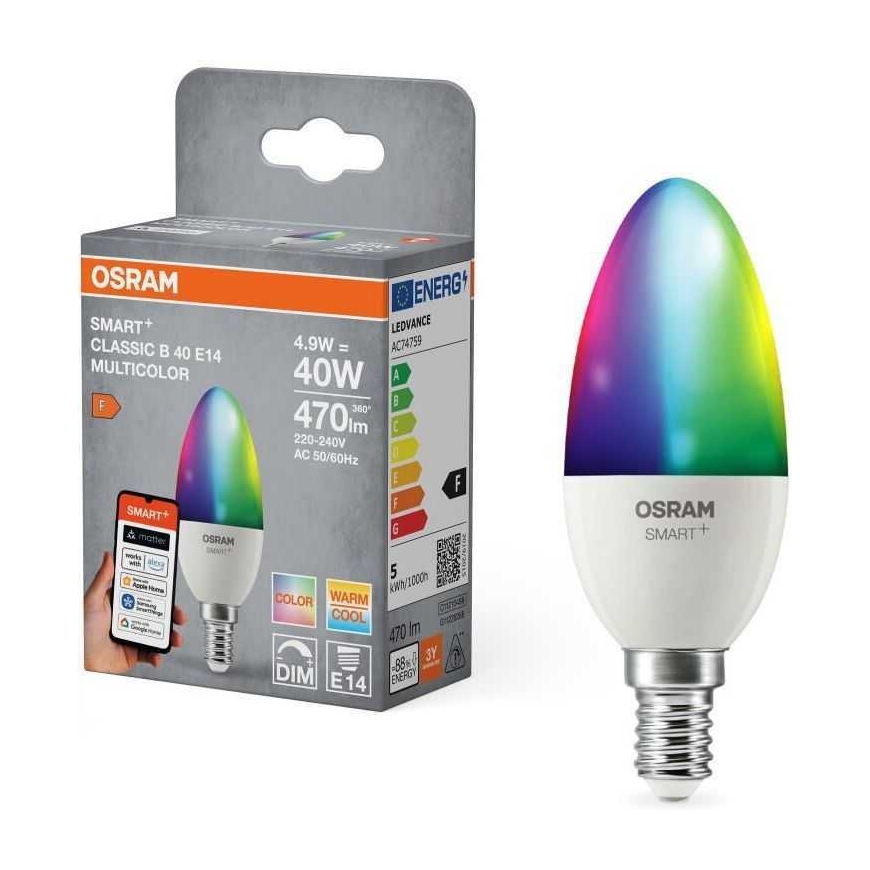 Osram SMART+ MATTER Multicolor Classic B40 4.9W E14