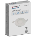 V-tac 3W LED recessed panel, white, 4000K, with power supply V-tac 3W LED recessed panel, white, 4000K, with power supply