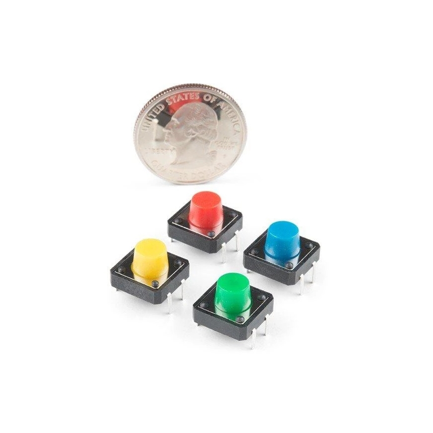 Colored buttons, x4, SparkFun PRT-14460 – 2